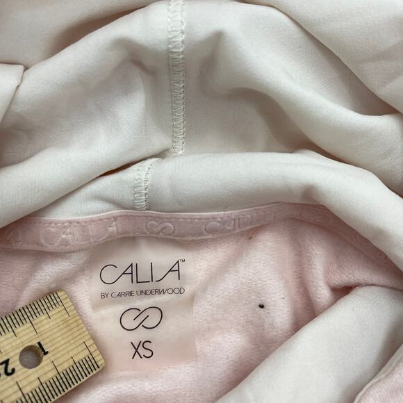 CALIA Pink Effortless Mix Media Funnel Style Lightweight Hoodie Women's Sz XS - Picture 4 of 6